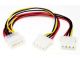 6in Y Power Adapter 5.25in - Molex 4pin Male to (2x) 4pin Female
