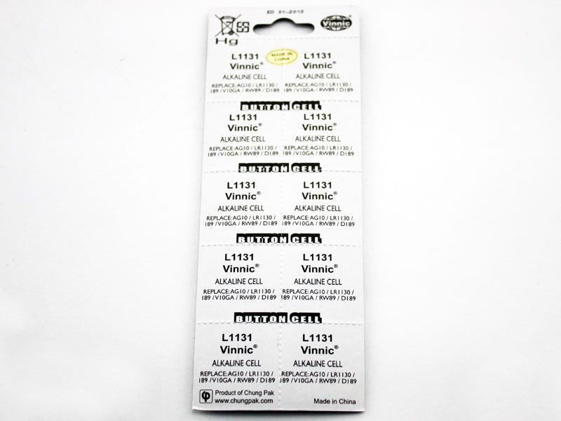 Maxell LR1130 - 10 Batteries G10A AG10 G10A LR54 - 10 Batteries in Total