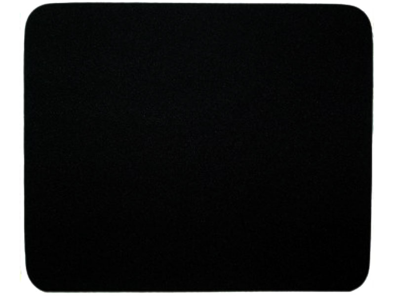 [KMMP0155BK] Black Mouse Pad, 9 3/8" x 8" Cloth 1/8" Thickness Rubber