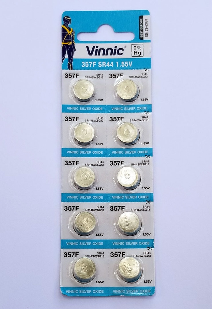 [BASOVI357] Vinnic 357 Silver Oxide Battery S1154, Qty 1