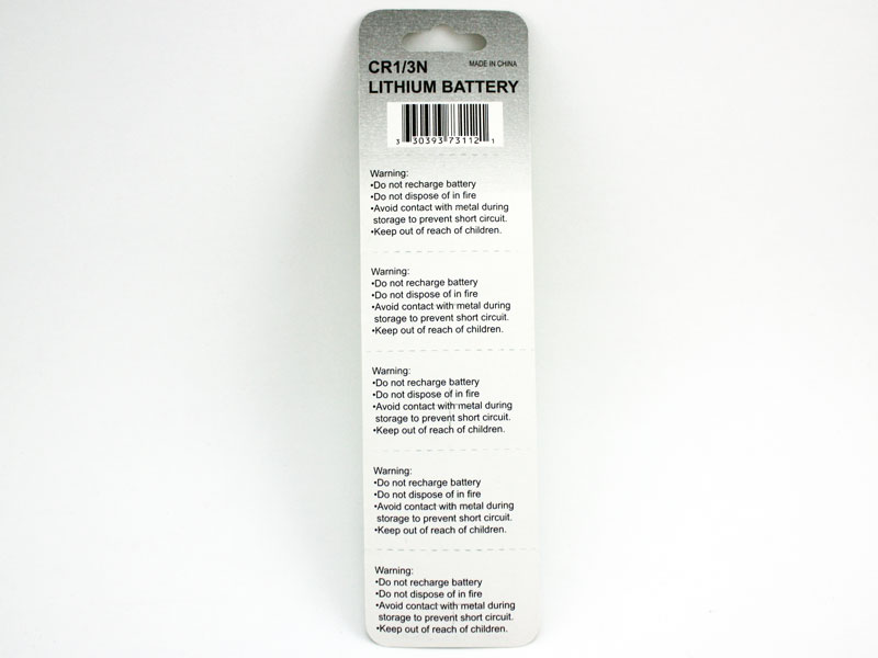 Evergreen 3V Lithium 2L76 CR1/3N 1/3N Retail Blister, Single Piece Battery