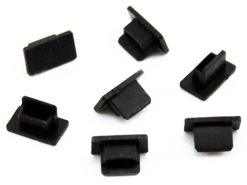 [CBUS01CPMF] Protective Cap / Cover for Mini USB Port, Flush Face, Rubber, BLACK