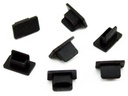 [CBUS01CPMF] Protective Cap / Cover for Mini USB Port, Flush Face, Rubber, BLACK