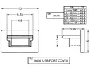 Protective Cap / Cover for Mini USB Port, Flush Face, Rubber, BLACK