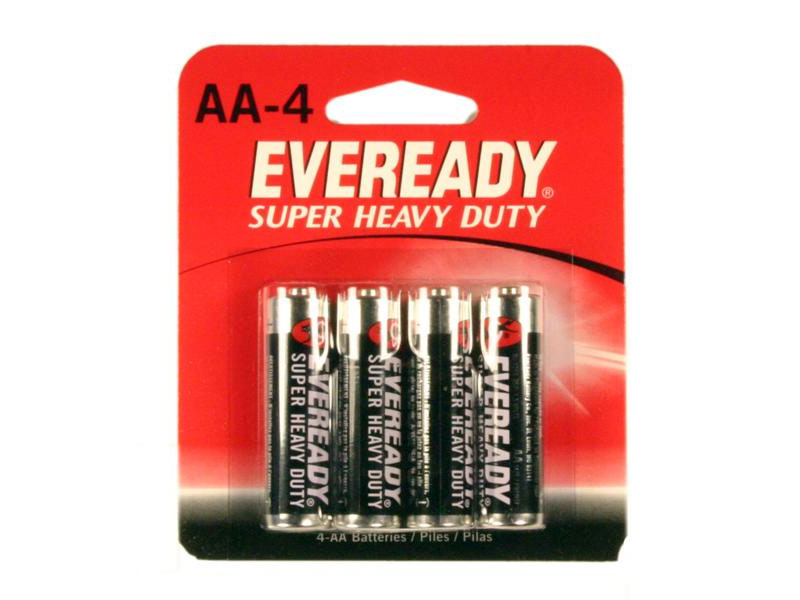 [BAHDEVAA4] Eveready AA Super Heavy Duty Battery 4 Pack Retail