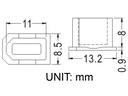 Firewire IEEE1394 6Pin Cap / Cover Flush Face BLACK