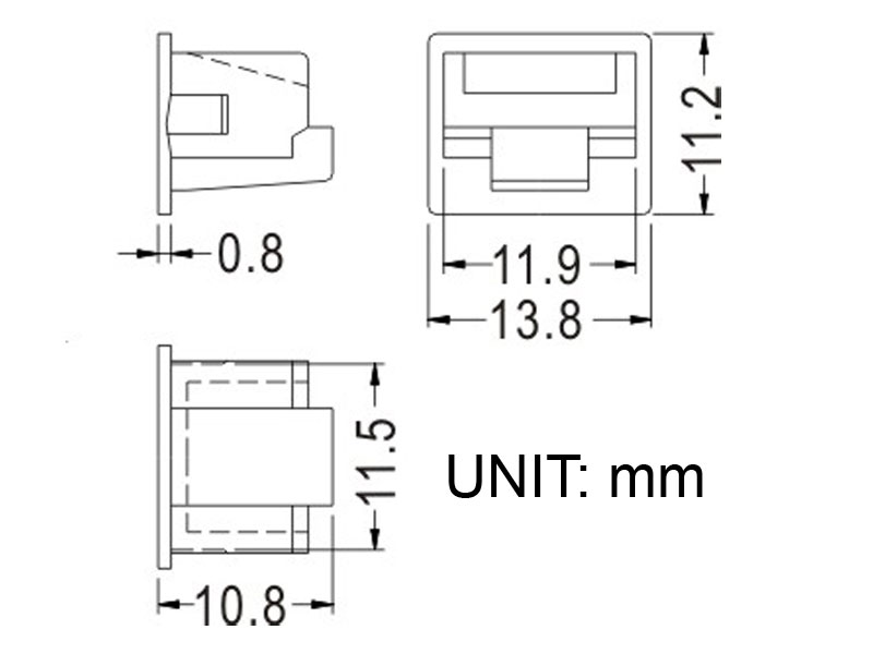 RJ45 Protective Covers for Jacks, Patch Panel Outlets Flush