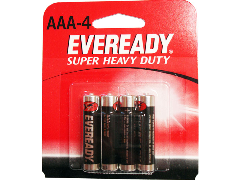 [BAHDEVAAA4] Eveready AAA Super Heavy Duty Battery 4 Pack Retail