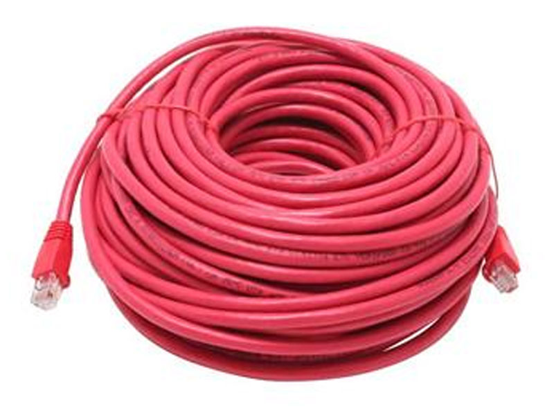 [CBC501100RE] 100'  RED Cat5e 350Mhz UTP Patch Cable Molded Boots RED