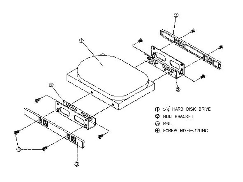 Hard Drive Mounting Kit 3.5in to 5.25in bay adapter brackets