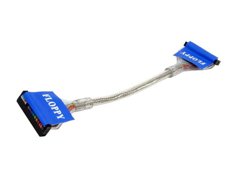 UV Reactive Blue Silver Braided 10in Single Floppy Cable