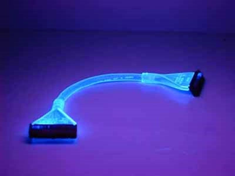 [CBID01363UB] UV Reactive Blue Silver Braided 36in Dual IDE ATA133 Cable