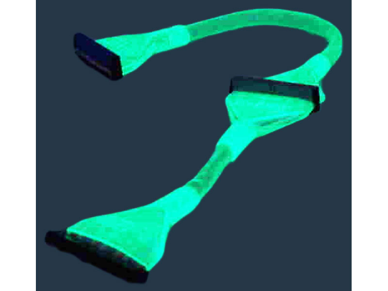 [CBID01183GW] Glow-In-the-Dark Silver Braided 18in Dual IDE ATA133 Cable