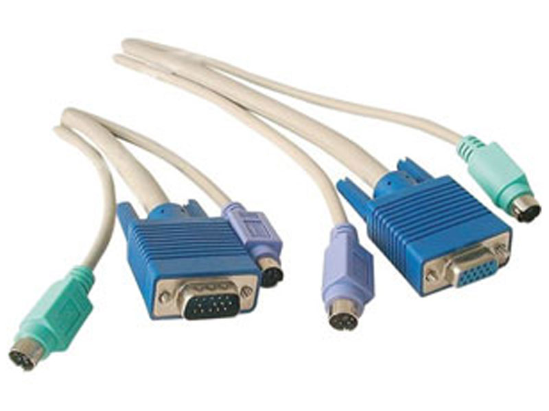 [CBKV016MF] 6 foot KVM Cable PS/2 x 2 and HDB15  M-F