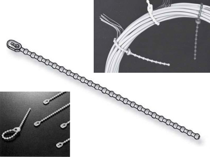 [CBMI01BT8] Nylon Beaded Tie, 8 inch, for 0-2.5in Diameter Cables