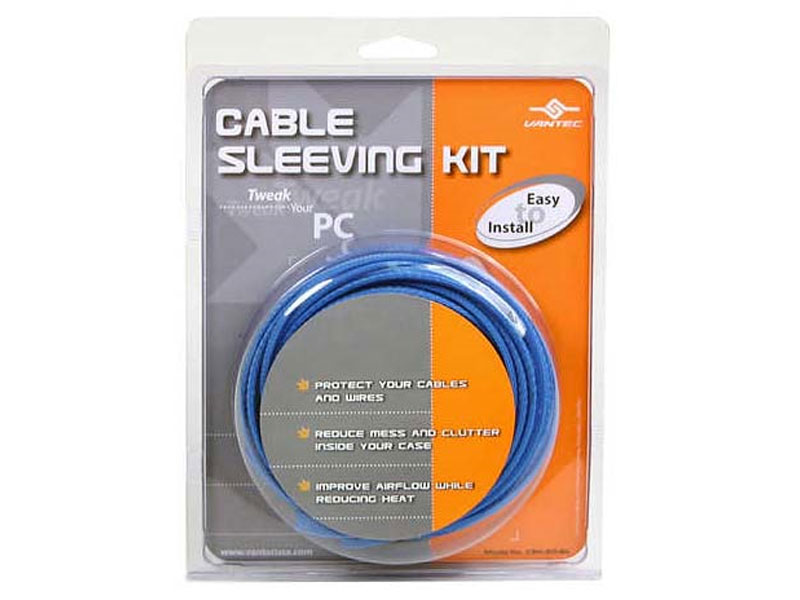[CBMIVASKBU] Vantec CSK-80-BL Cable Sleeving Kit, BLUE