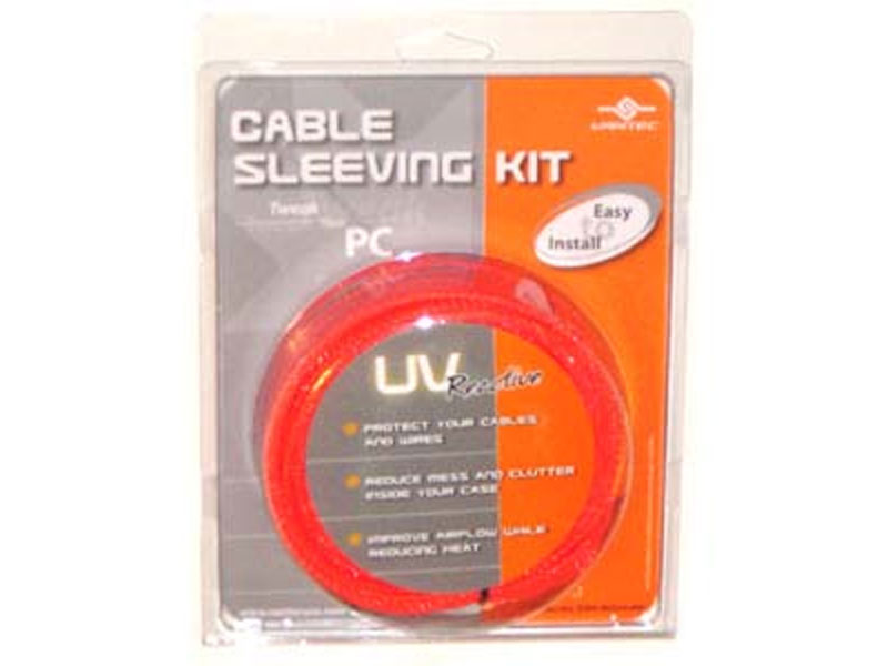 [CBMIVASKRE] Vantec CSK-80UV-RD Cable Sleeving Kit, RED UV
