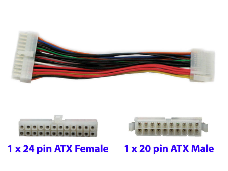 [CBPO012024] ATX Power Supply 20pin to 24pin converter cable, 8in