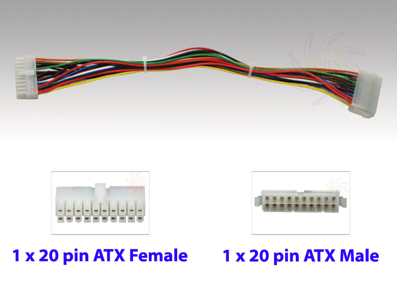 [CBPO0120EX] ATX Power Supply 20pin Extension Cable, 12 inch Cable-AD11
