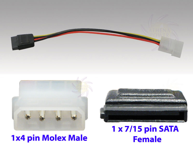 [CBPO01IDSA] IDE 5.25 Molex to SATA 15pin Power Adapter Cable