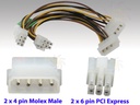 [CBPO01PEX] PCI EXPRESS Converter w/Ferrite 4Pin(HD MALE)x2 to 6Pin PCIE