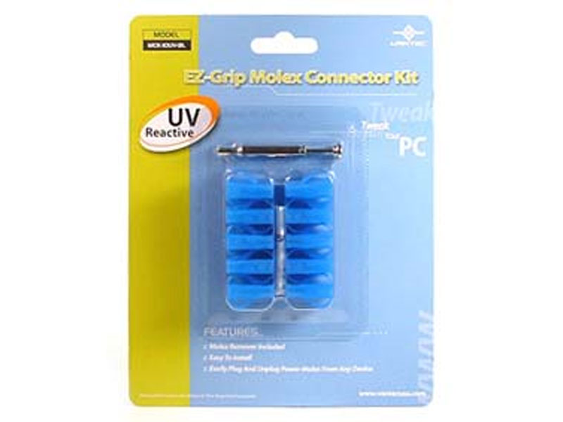 Vantec MCK-10UV-BL Molex Connector Kit, BLUE UV