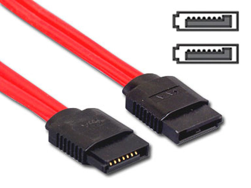 [CBSA0140RE] 1 Meter / 40 inch Red SATA II Data Cable Straight to Straight