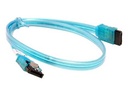 SATA II Serial ATA Cable Lock Latch 18 inch UV Blue Translucent