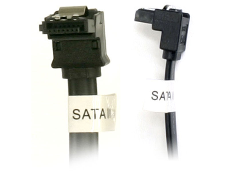 [CBSAOK18DBK] 18" Black Dual Right Angle SATA II Cable w/ Locking Latch