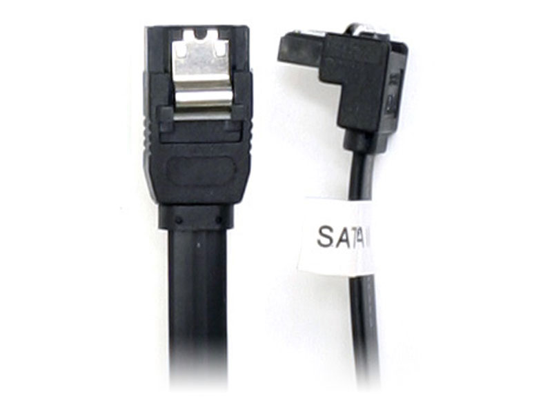 [CBSAOK18SBK] 18" Black Single Right Angle SATA Cable W/ Locking Latch