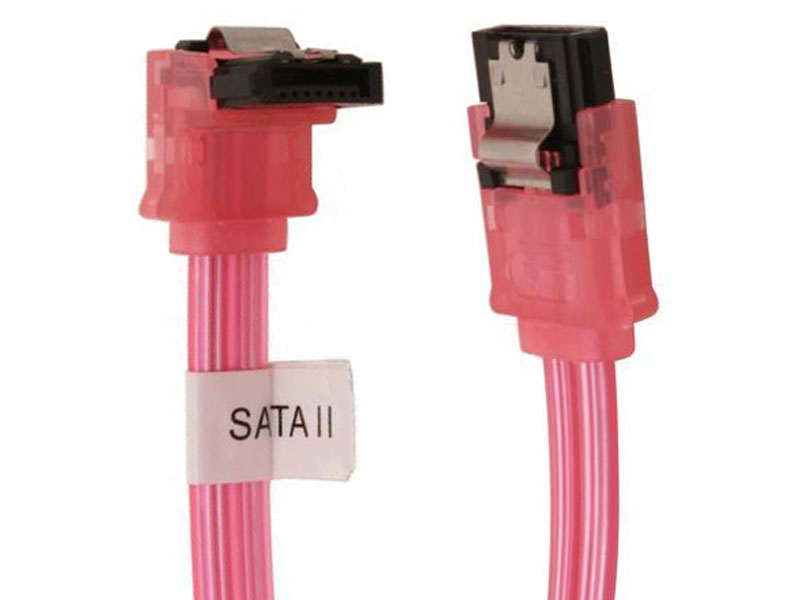 UV RED 18in SATA II 3Gbs Cable Right to Straight UV RED
