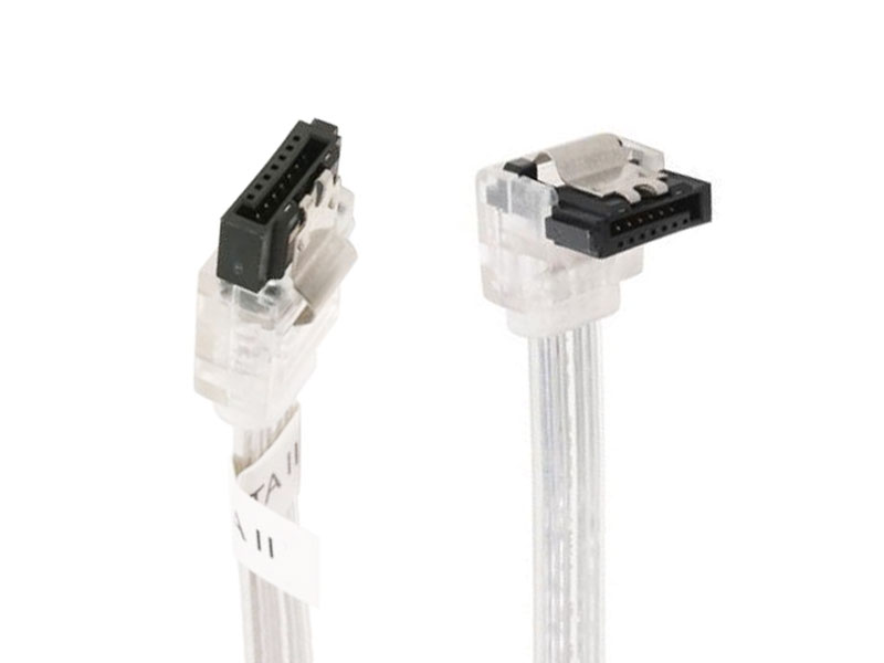 [CBSAOK1SSI] SILVER SATA II 3Gbs Cable 10in Right to Straight SILVER