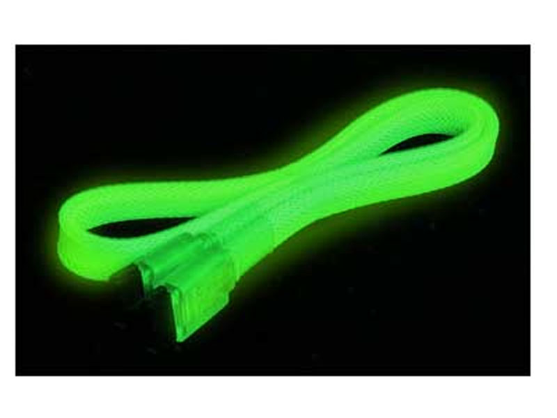 [CBSAOK1UG] UV GREEN SATA II 3Gbs Cable 10in Straight to Straight UV GRN