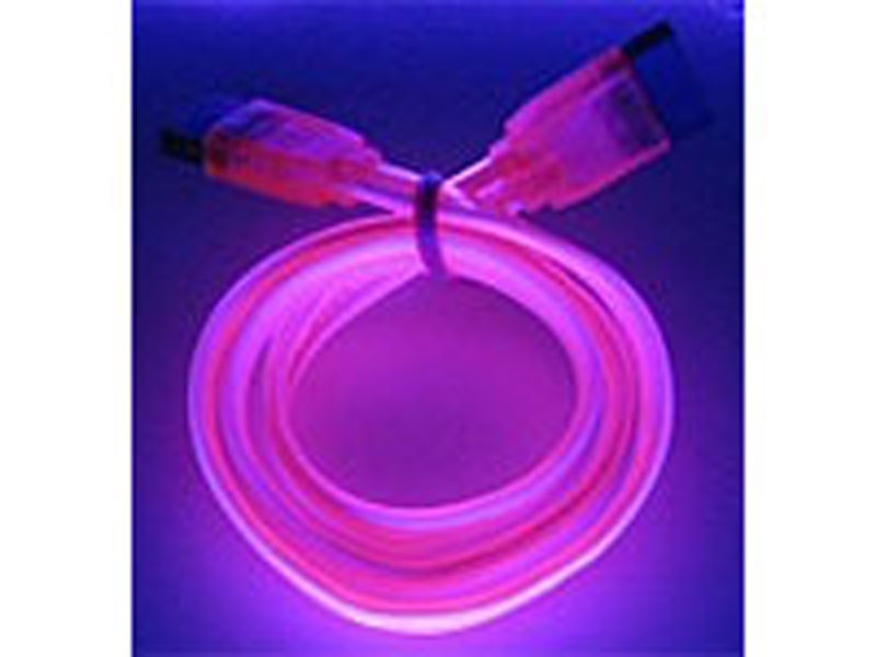 [CBSAOK24DUR] Dual right angle 24" SATA II CABLE- UV RED with METAL LATCH