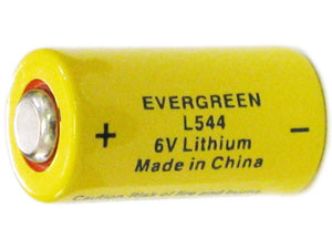 Evergreen L544 Lithium Battery 6V Button Top, Bulk Packaging