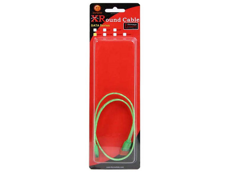 [CBSATT2098] Thermaltake A2098 XRound UV Green 18" SATA Cable