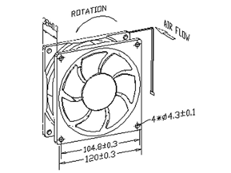[FA12TMBH3G] Top Motor 120mm x 38.5mm Double Ball Bearing High RPM 3pin