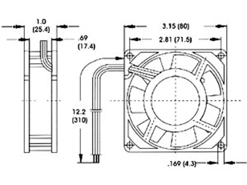 [FA12TMBT3] Top Motor 120mm x 25.4mm Double Ball Bearing Variable RPM 3p