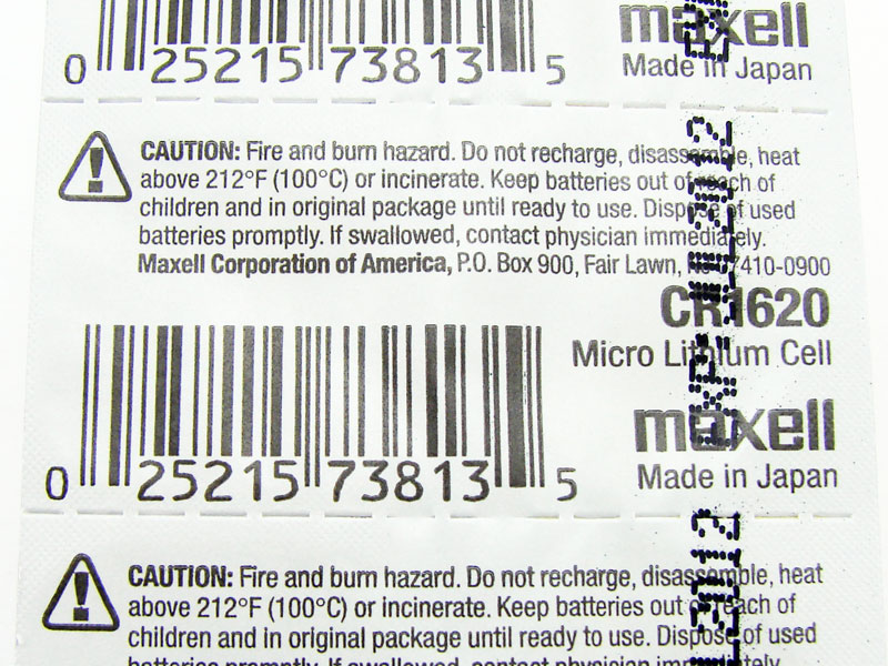 Maxell CR1620 Lithium Coin Cell Battery qty 1, Blister Pack
