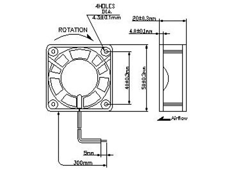 [FA50TM2PH3] Top Motor Fan 50mm x 20mm Ball Bearing High RPM 3pin