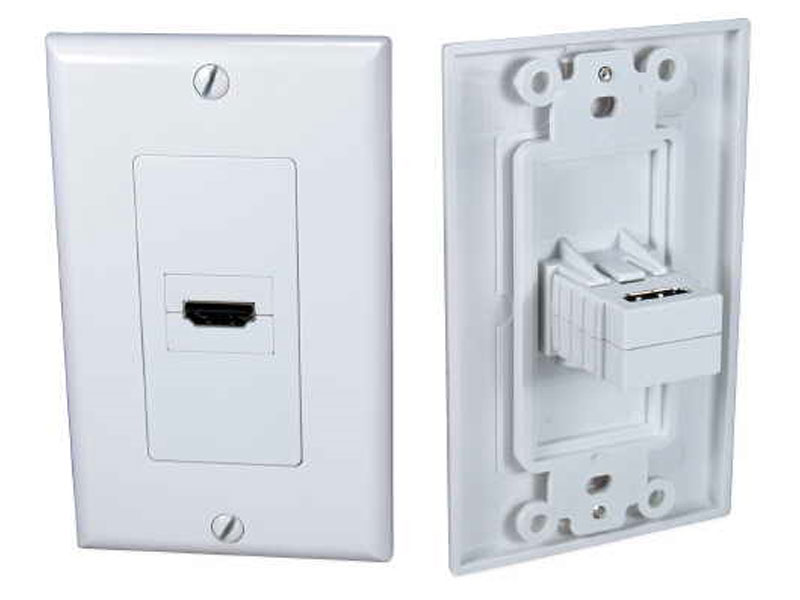 [CBHDQV1PWK] QVS Single Port HDMI Wall Plate Kit FullHD 720p/1080p White