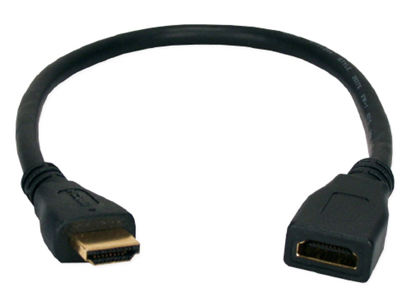 [CBHDQV1PS] QVS 1ft HDMI Male to Female Digital A/V PortSaver Cable