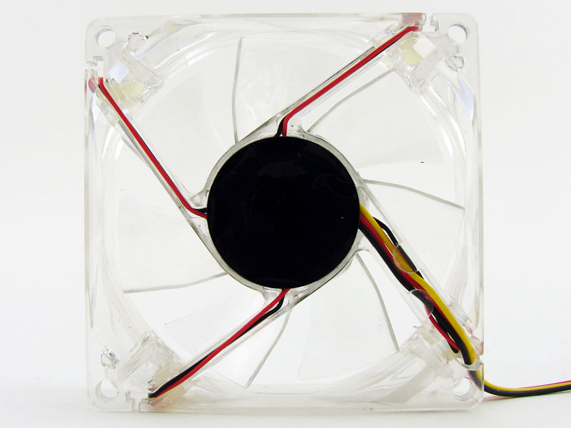 Blue Quad LED 80mm Lighted Fan, 3pin / 4pin Combo Power