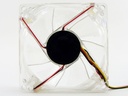 Blue Quad LED 80mm Lighted Fan, 3pin / 4pin Combo Power