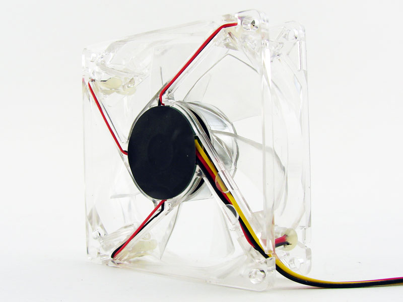 Blue Quad LED 80mm Lighted Fan, 3pin / 4pin Combo Power