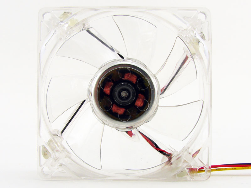 Blue Quad LED 80mm Lighted Fan, 3pin / 4pin Combo Power