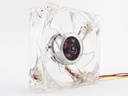 Blue Quad LED 80mm Lighted Fan, 3pin / 4pin Combo Power