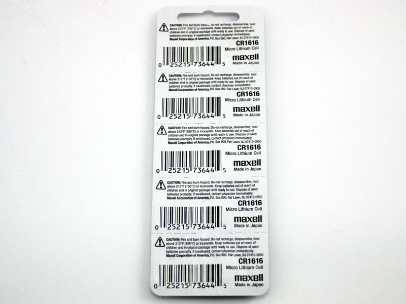 Maxell CR1616 Lithium Coin Cell Battery qty 1, Blister Pack