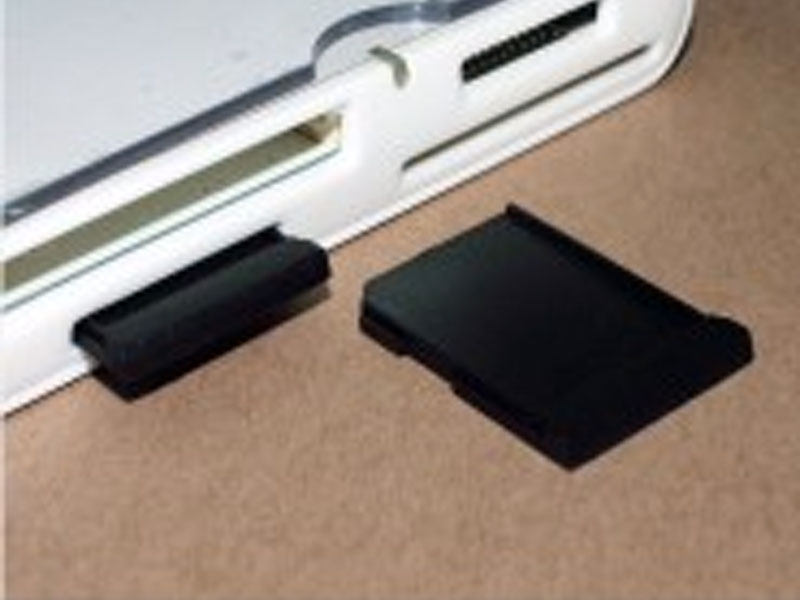 SD Card Socket Cover, Black ABS Plastic, RoHS Compliant