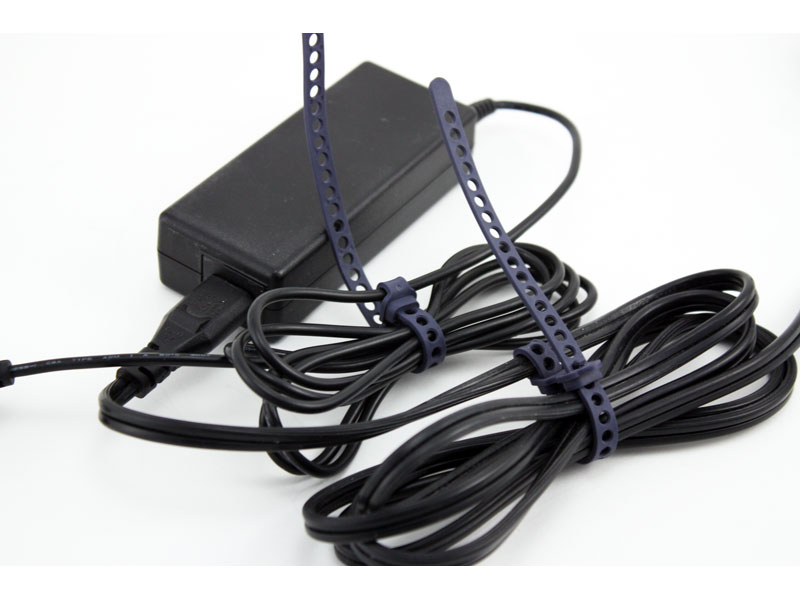 Rubber Cable Strap Tie, Attachable Cord Keeper, Dark Blue